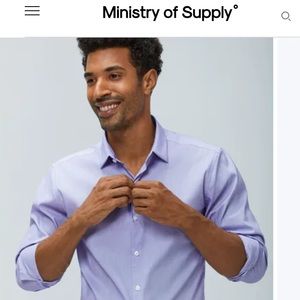 Machine Washable Dress Shirt, NWT Ministry of Supply Aero, M Slim, Lavender